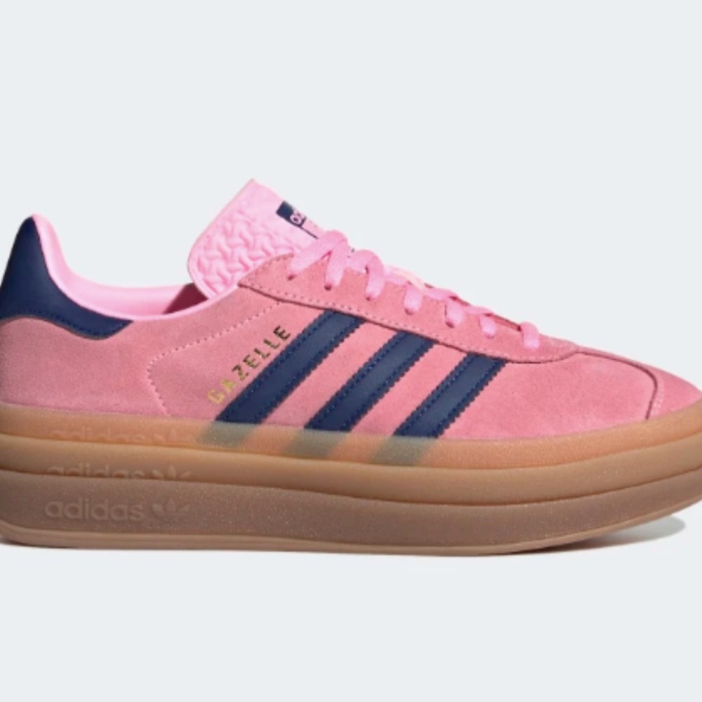 Platform adidas gazelle neon pink and navy